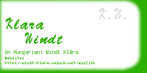 klara windt business card