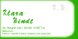 klara windt business card
